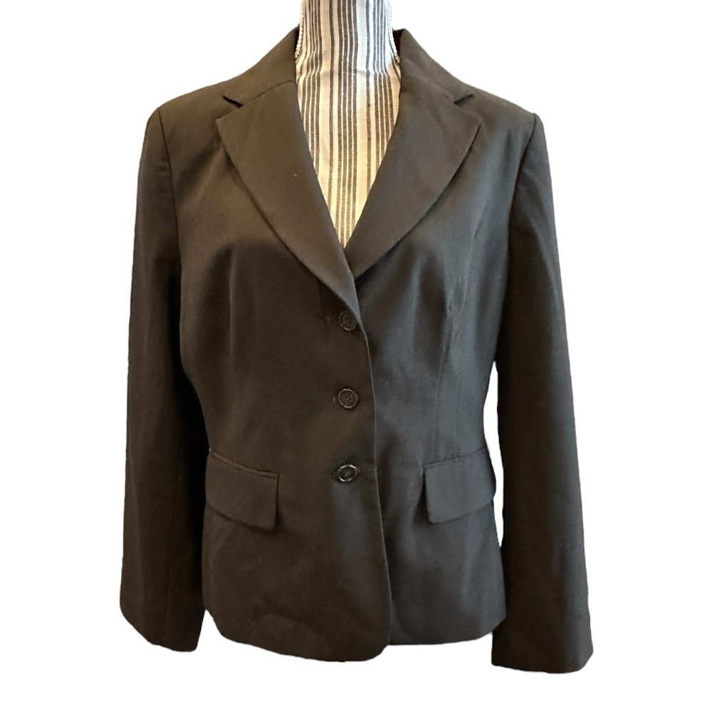 Ann Taylor Classic Brown Women's Blazer shoulder pads lined sz 14
